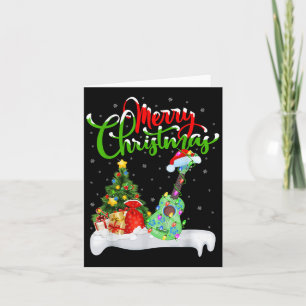 Xmas-Lichter Weihnachtsmann Hut Musikalisch Ukulel Karte