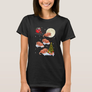 Xmas-Lichterbaum Weihnachtsmann reitet auf Gürtelt T-Shirt