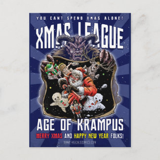 Xmas Liga Age of Krampus Feiertagspostkarte