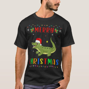 Xmas Light Crocodiles Design Passend Weihnachten P T-Shirt