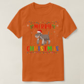 Xmas Light Schnauzer Dog Design Matching Christmas T-Shirt (Design vorne)
