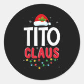 Xmas Light Tito Santa Claus Christmas Matching Cos Runder Aufkleber (Vorderseite)