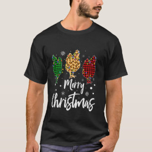 Xmas Lighting Buffalo Kariert Santa Chicken Christ T-Shirt