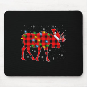 Xmas Lighting Buffalo Kariert Santa Elena Weihnach Mousepad
