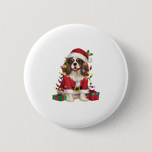 Xmas Lighting Cavalier King Charles Spaniel Dog Ch Button (Vorderseite)