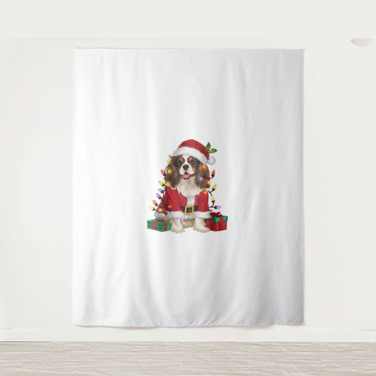 Xmas Lighting Cavalier King Charles Spaniel Dog Ch Wandteppich (Vorderseite)