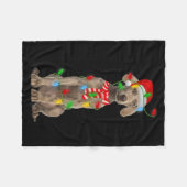Xmas Lighting Holiday Santa Weimaraner Dog Christm Fleecedecke (Vorderseite (Horizontal))