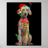 Xmas Lighting Holiday Santa Weimaraner Dog Christm Poster (Vorne)