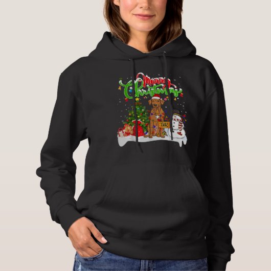 Xmas Lighting Matching Santa Rhodesian Ridgeback D Hoodie (Vorderseite)