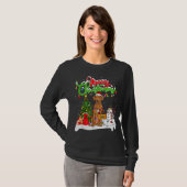 Xmas Lighting Matching Santa Rhodesian Ridgeback D T-Shirt (Vorne ganz)