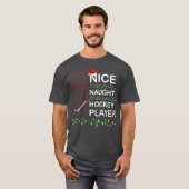 Xmas Lighting Nice Naughty Hockey Player Christmas T-Shirt (Vorne ganz)