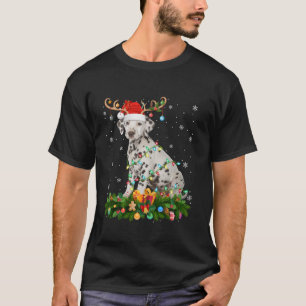Xmas Lighting Rentier Weihnachtsmannmütze Dalmatin T-Shirt