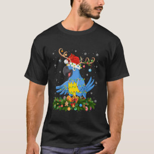 Xmas Lighting Rentier Weihnachtsmannmütze Macaw Bi T-Shirt