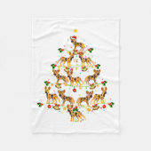 Xmas Lighting Santa African Wild Dog Christmas Tre Fleecedecke (Vorderseite)