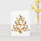 Xmas Lighting Santa African Wild Dog Christmas Tre Karte (Gelbe Blume)