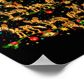 Xmas Lighting Santa African Wild Dog Christmas Tre Poster (Ecke)