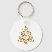 Xmas Lighting Santa African Wild Dog Christmas Tre Schlüsselanhänger (Vorderseite)