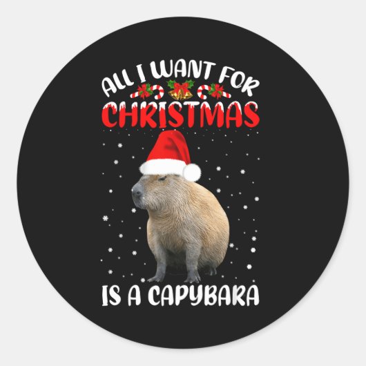 Xmas Lighting Santa All I Want For Christmas Is A Runder Aufkleber (Vorderseite)