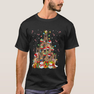 Xmas Lighting Santa Belgische Malinois Dog Weihnac T-Shirt