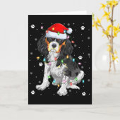 Xmas Lighting Santa Cavalier King Charles Spaniel  Karte (Gelbe Blume)