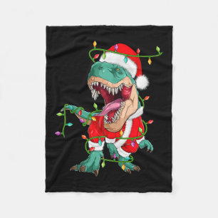Xmas Lighting Santa Costume Dinosaur T-rex Christm Fleecedecke