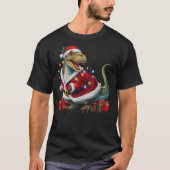 Xmas Lighting Santa Dinosaur Christmas T-Shirt (Vorderseite)