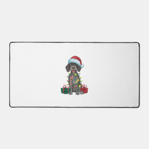Xmas Lighting Santa German Drahthaar Pointer Dog Schreibtischunterlage