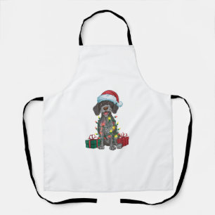 Xmas Lighting Santa German Drahthaar Pointer Dog Schürze