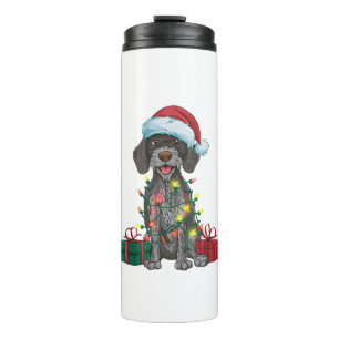 Xmas Lighting Santa German Drahthaar Pointer Dog Thermosbecher