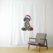 Xmas Lighting Santa German Drahthaar Pointer Dog Wandteppich (Beispiel)