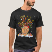 Xmas Lighting Santa Golden Retriever Dog Christmas T-Shirt (Vorderseite)