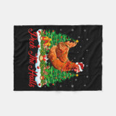 Xmas Lighting Santa Hat Chicken Christmas Tree  Fleecedecke (Vorderseite (Horizontal))