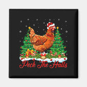 Xmas Lighting Santa Hat Chicken Christmas Tree  Magnet (Vorne)