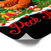 Xmas Lighting Santa Hat Chicken Christmas Tree  Poster (Ecke)