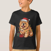Xmas Lighting Santa Hat Chow Chow Dog Christmas Fo T-Shirt (Vorderseite)