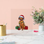 Xmas Lighting Santa Rhodesian Ridgeback Dog Christ Acrylschild (Hochzeit)
