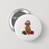 Xmas Lighting Santa Rhodesian Ridgeback Dog Christ Button (Vorne & Hinten)