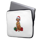 Xmas Lighting Santa Rhodesian Ridgeback Dog Christ Laptopschutzhülle (Vorderseite Links)