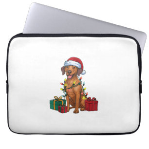 Xmas Lighting Santa Rhodesian Ridgeback Dog Christ Laptopschutzhülle