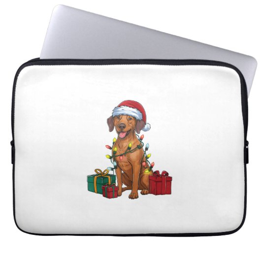 Xmas Lighting Santa Rhodesian Ridgeback Dog Christ Laptopschutzhülle (Vorderseite)