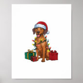 Xmas Lighting Santa Rhodesian Ridgeback Dog Christ Poster (Vorne)