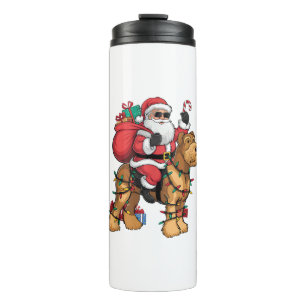 Xmas Lighting Santa Riding Albergo Colmanicchio Thermosbecher
