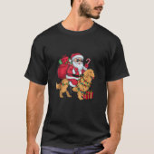 Xmas Lighting Santa Riding Golden Retriever Dog Ch T-Shirt (Vorderseite)