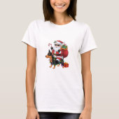 Xmas Lighting Santa Riding Miniatur Pinscher Hund T-Shirt (Vorderseite)