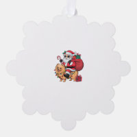 Xmas Lighting Santa Riding Spitz Dog Christma