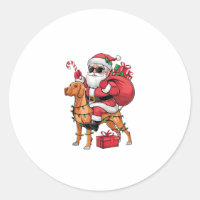 Xmas Lighting Santa Riding Vizsla Dog Weihnachten