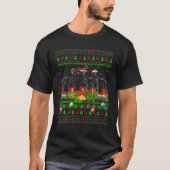 Xmas Lighting Santa Ugly Doberman Pinscher Dog Chr T-Shirt (Vorderseite)