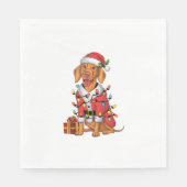 Xmas Lighting Santa Vizsla Dog Weihnachten Serviette (Vorderseite)