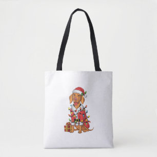 Xmas Lighting Santa Vizsla Dog Weihnachten Tasche