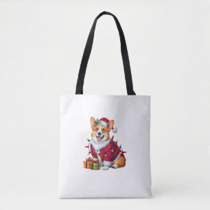 Xmas Lighting Santa Welsh Corgi Dog Weihnachten Tasche